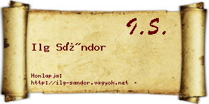 Ilg Sándor névjegykártya